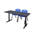 Cain Rectangle Tables > Training Tables > Cain Training Table & Chair Sets, 66 X 24 X 29, Grey MTRCT6624GY47BE